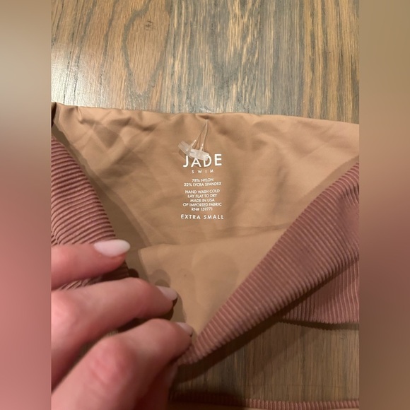 Jade Swim bound Bottom + All around Bandeau Bikini in Ribbed mocha New With Tags - Picture 7 of 8